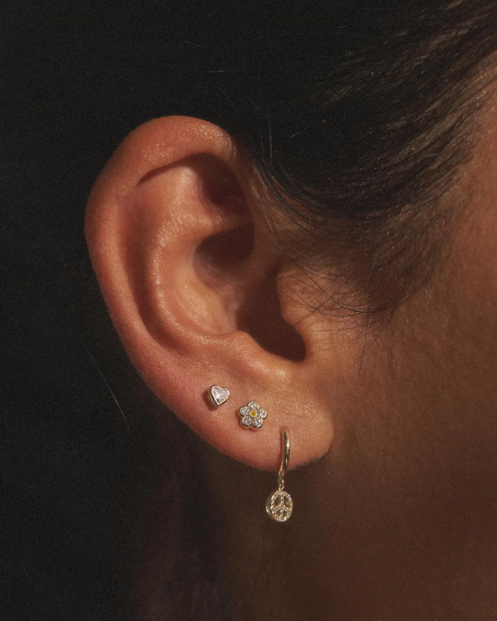 Pamela Love Earrings|Bezel Heart Stud