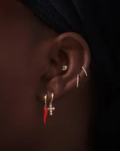 Pamela Love Piercing Jewelry|Cross Cluster Huggie