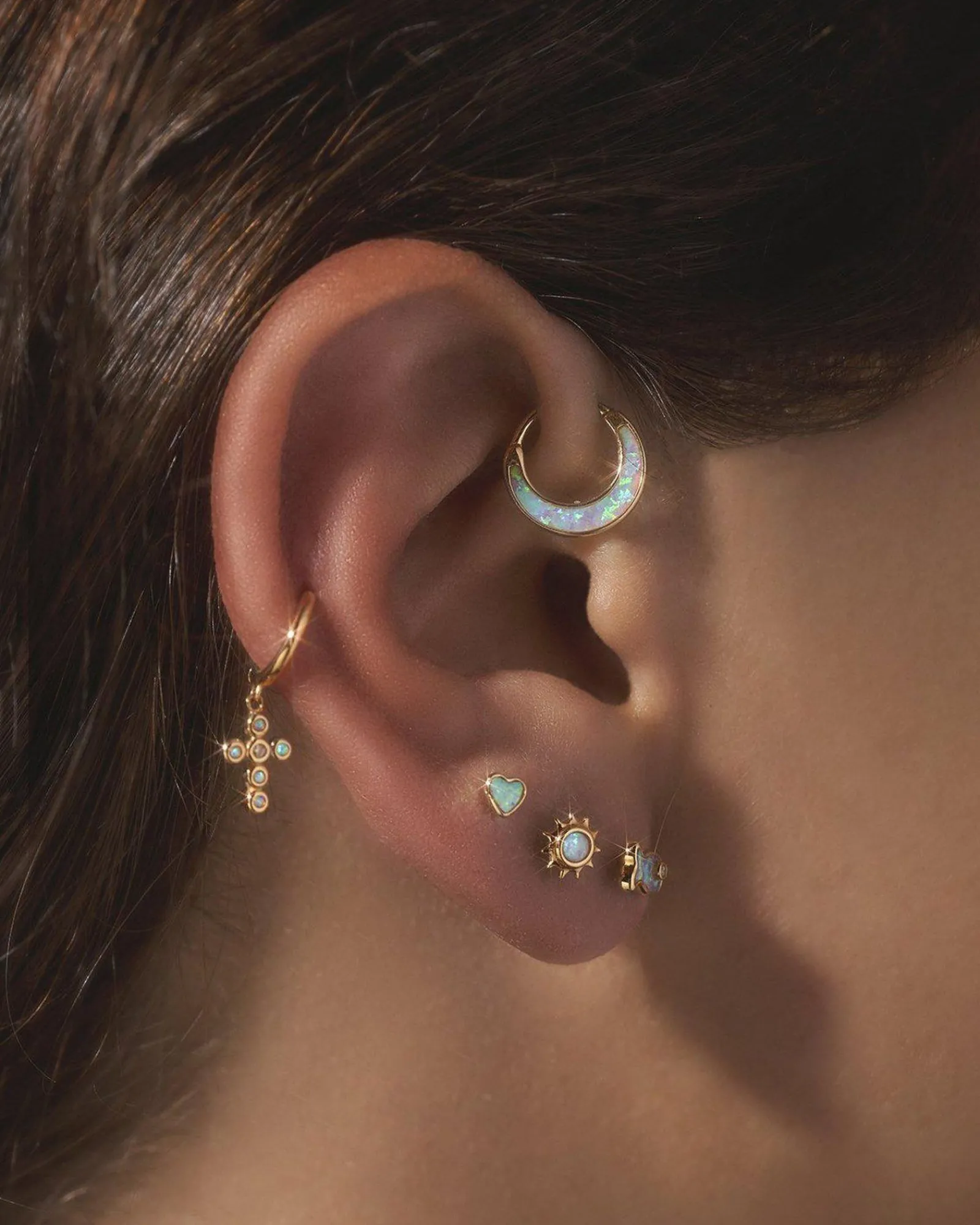 Pamela Love Piercing Jewelry|Cross Cluster Huggie