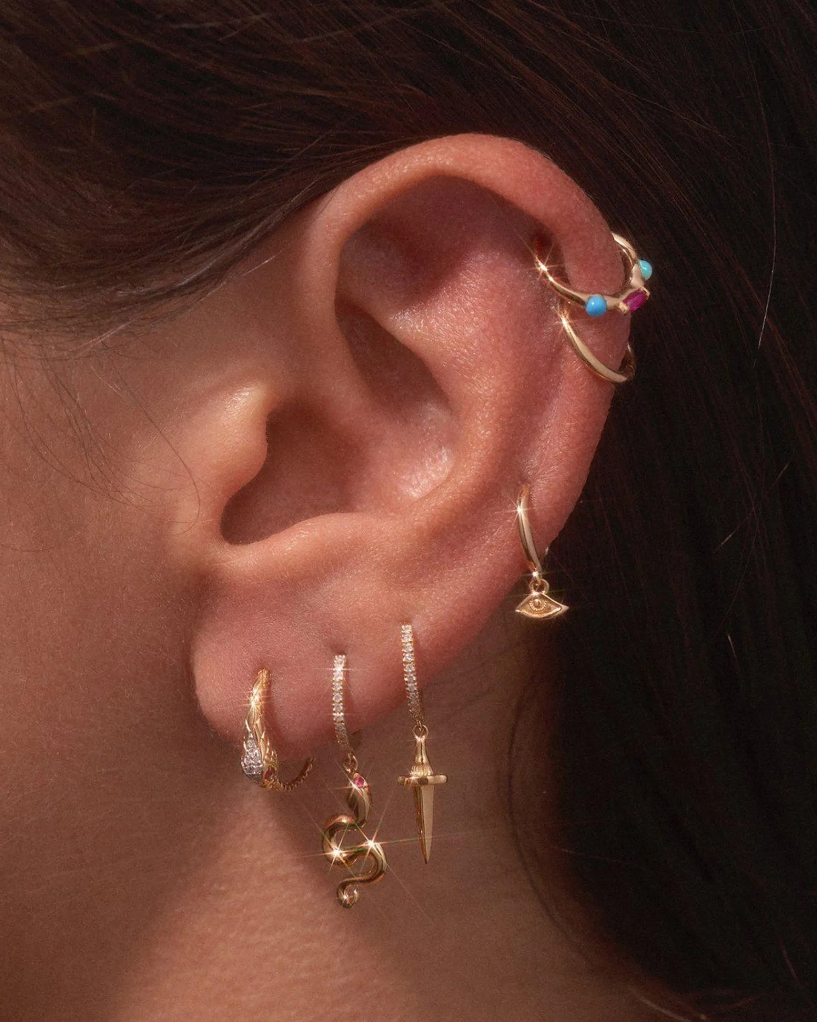 Pamela Love Earrings|Dagger Pave Huggie