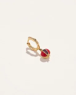 Pamela Love Piercing Jewelry|Inlay Ruby Hera Huggie