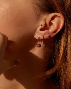 Pamela Love Piercing Jewelry|Inlay Ruby Hera Huggie