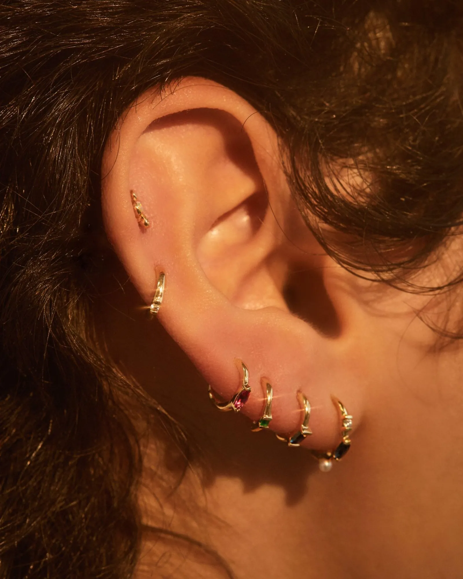 Pamela Love Piercing Jewelry|8Mm Multi Stone Huggie