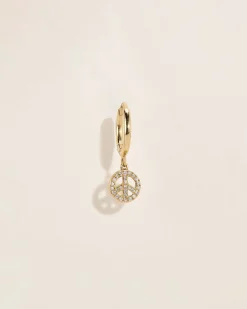 Pamela Love Earrings|Pave Peace Huggie