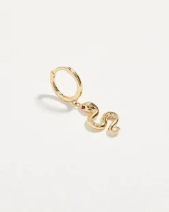 Pamela Love Earrings|Serpent Ruby Huggie