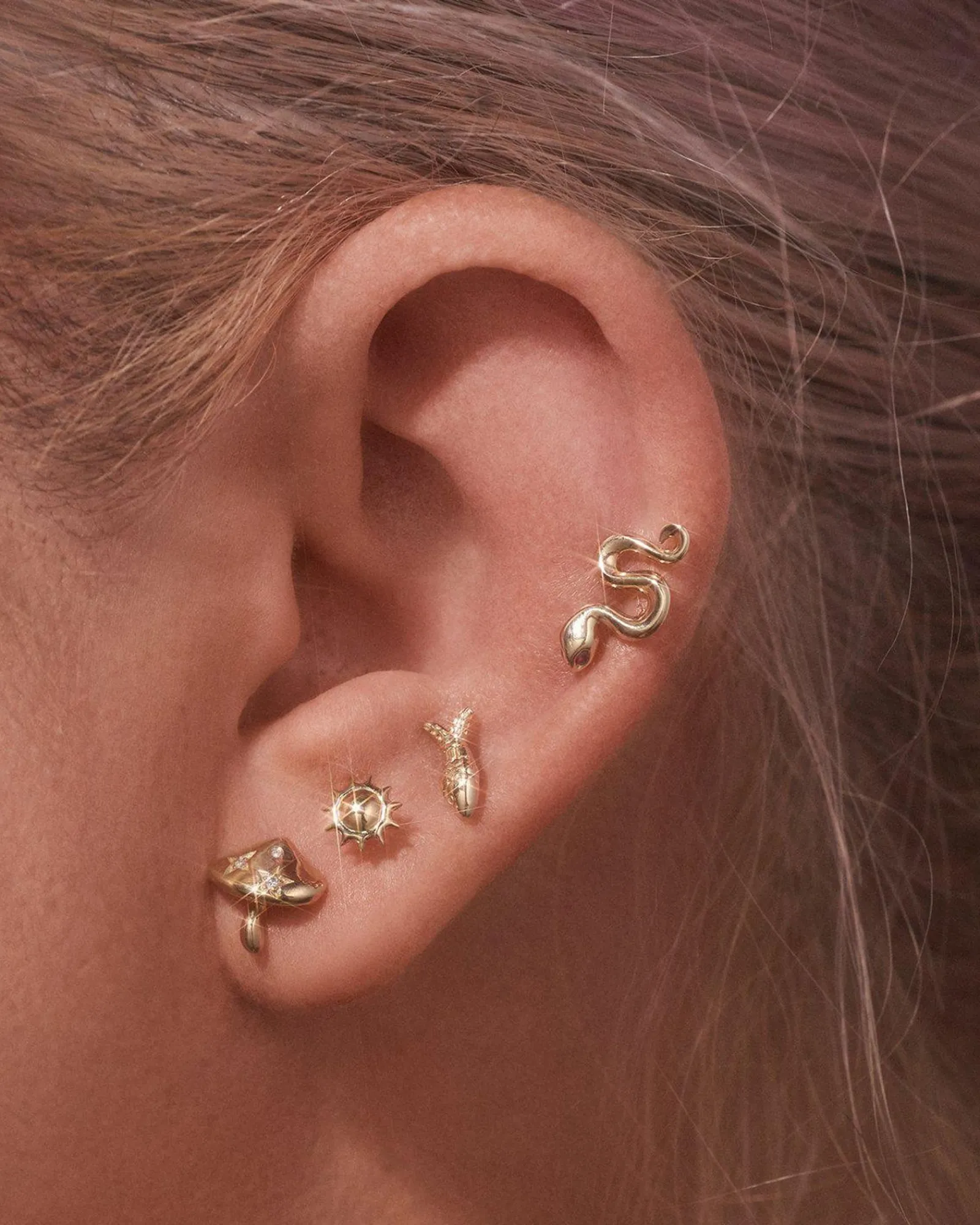 Pamela Love Piercing Jewelry|Serpent Ruby Stud