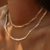 Pamela Love Necklaces|Twisted Tricolor Herringbone Chain 14"