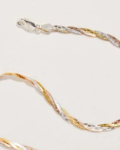 Pamela Love Necklaces|Twisted Tricolor Herringbone Chain 14