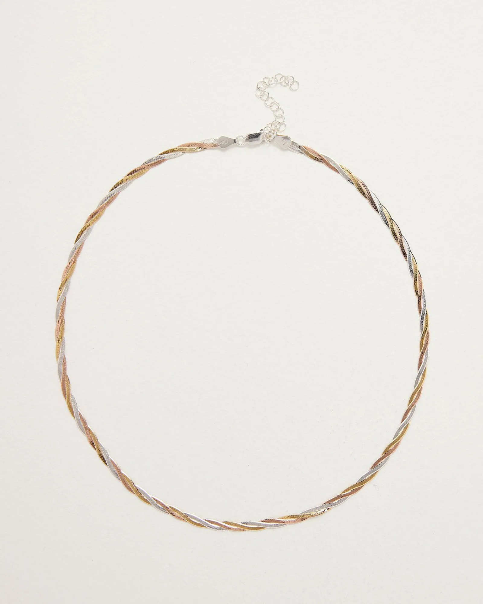 Pamela Love Necklaces|Twisted Tricolor Herringbone Chain 18"