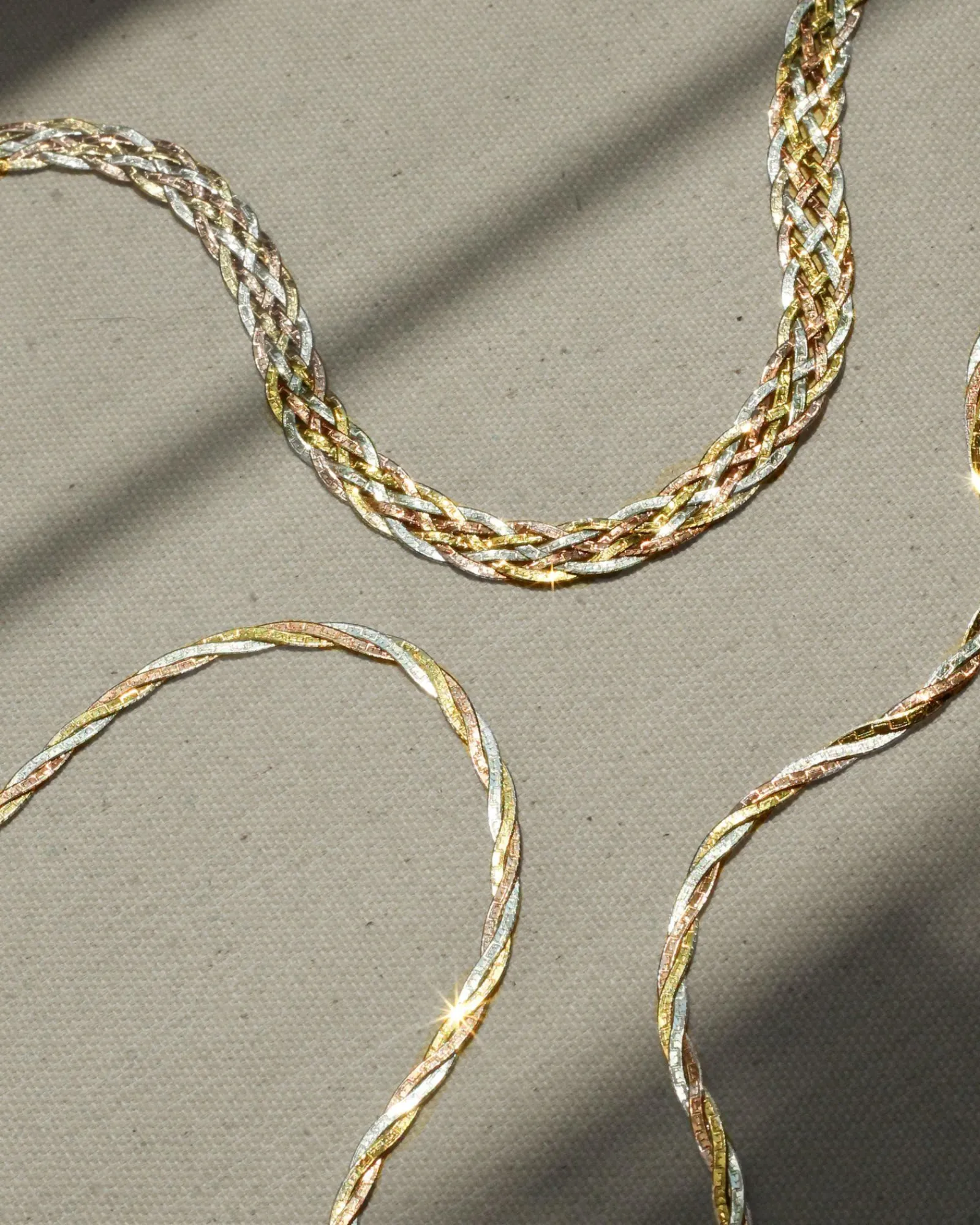 Pamela Love Necklaces|Twisted Tricolor Herringbone Chain 18"